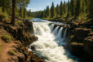 Lush forest scene featuring a secluded cascade surrounded by moss-covered rocks, capturing the beauty of hidden waterfalls in Oregon.