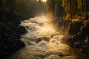 Lush forest scene featuring a secluded cascade surrounded by moss-covered rocks, capturing the beauty of hidden waterfalls in Oregon.