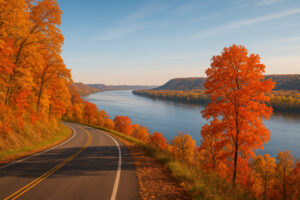 Hikers walking along tree-lined paths and old trading routes that reflect the spirit of the Hidden Historic Trails Midwest.