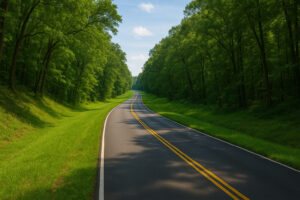 Hikers walking along tree-lined paths and old trading routes that reflect the spirit of the Hidden Historic Trails Midwest.