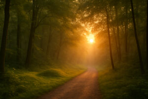 Hikers walking along tree-lined paths and old trading routes that reflect the spirit of the Hidden Historic Trails Midwest.