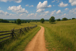 Hikers walking along tree-lined paths and old trading routes that reflect the spirit of the Hidden Historic Trails Midwest.