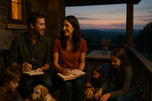 Peaceful main street with rustic shops and old brick buildings capturing the charm of a small town in Tennessee.