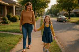 Peaceful main street with rustic shops and old brick buildings capturing the charm of a small town in Tennessee.
