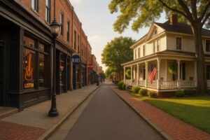 A scenic roadside Alabama spot with local food and cozy Southern atmosphere, capturing the charm of hidden gems in Alabama.