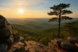 A scenic roadside Alabama spot with local food and cozy Southern atmosphere, capturing the charm of hidden gems in Alabama.