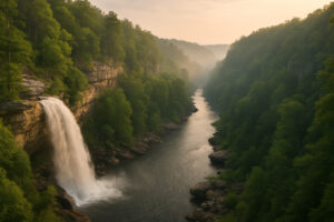 A scenic roadside Alabama spot with local food and cozy Southern atmosphere, capturing the charm of hidden gems in Alabama.