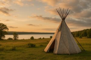 Scenic view of Lake Traverse Reservation showcasing serene waters, lush green shoreline, and natural beauty highlighting Native American heritage.