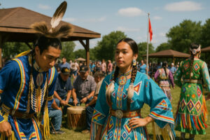 Scenic view of Lake Traverse Reservation showcasing serene waters, lush green shoreline, and natural beauty highlighting Native American heritage.