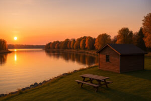 Scenic view of Lake Traverse Reservation showcasing serene waters, lush green shoreline, and natural beauty highlighting Native American heritage.