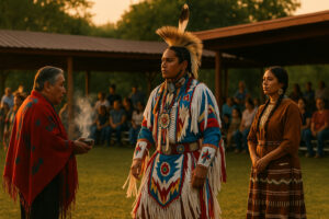 Scenic view of Lake Traverse Reservation showcasing serene waters, lush green shoreline, and natural beauty highlighting Native American heritage.
