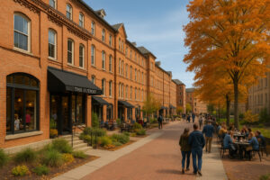 Red Spire Traverse City Historic Dining in the Commons restaurant inside the Grand Traverse Commons with elegant historic ambiance.
