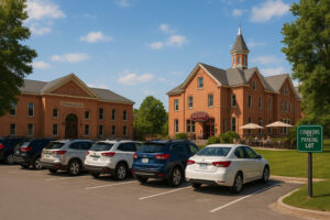 Red Spire Traverse City Historic Dining in the Commons restaurant inside the Grand Traverse Commons with elegant historic ambiance.