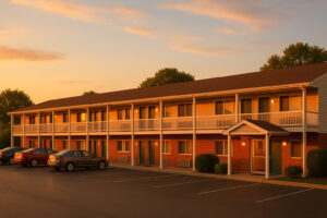 Seasons Inn Traverse City with cozy exterior, nearby lake views, and inviting atmosphere for travelers visiting northern Michigan.