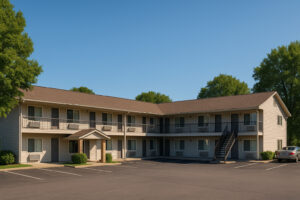 Seasons Inn Traverse City with cozy exterior, nearby lake views, and inviting atmosphere for travelers visiting northern Michigan.