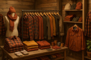 Outpost Traverse City shop featuring local crafts, clothing, and handmade gifts in a rustic downtown setting.