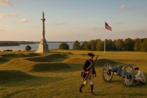Williamsburg Virginia travel guide image showing Colonial streets, historic buildings, and visitors exploring cultural landmarks.