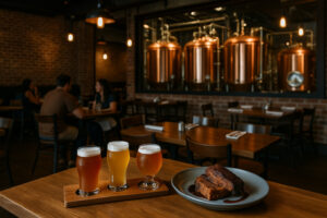 Vineyards and tasting rooms at Williamsburg wineries surrounded by rolling hills and sunshine in Virginia’s wine country.