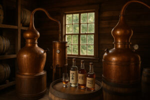 Vineyards and tasting rooms at Williamsburg wineries surrounded by rolling hills and sunshine in Virginia’s wine country.