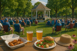 Overcast sky and quiet street scene showing changing north bennington weather in early morning