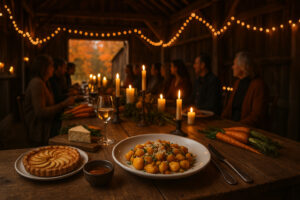 Overcast sky and quiet street scene showing changing north bennington weather in early morning