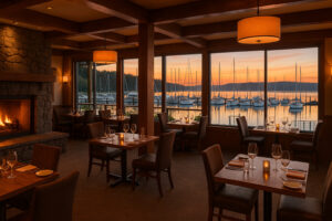 Waterfront dining with scenic views at Port Ludlow restaurants and dining