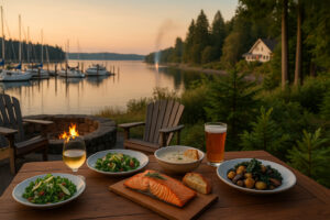 Waterfront dining with scenic views at Port Ludlow restaurants and dining