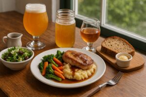 Outdoor dining scene along the river showing best places to eat in Bellows Falls with cozy cafés and local restaurants