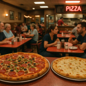 Outdoor dining scene along the river showing best places to eat in Bellows Falls with cozy cafés and local restaurants