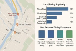 Exterior view of Athens Pizza Bellows Falls with welcoming storefront and local dining atmosphere