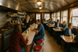 Exterior view of Athens Pizza Bellows Falls with welcoming storefront and local dining atmosphere