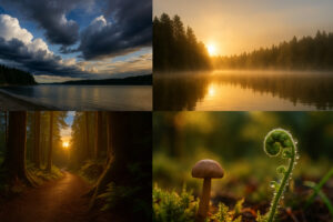 Sunny marina view and blooming coastal trails showing the best time to visit Port Ludlow during its vibrant spring and summer seasons.