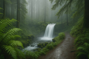 Sunny marina view and blooming coastal trails showing the best time to visit Port Ludlow during its vibrant spring and summer seasons.