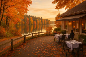Sunny marina view and blooming coastal trails showing the best time to visit Port Ludlow during its vibrant spring and summer seasons.