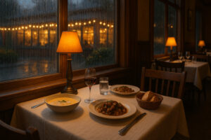 Sunny marina view and blooming coastal trails showing the best time to visit Port Ludlow during its vibrant spring and summer seasons.