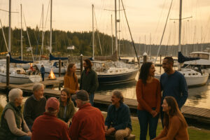 Travelers kayaking, hiking, and exploring scenic coastal trails while enjoying the top things to do in Port Ludlow, Washington.