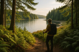 Travelers kayaking, hiking, and exploring scenic coastal trails while enjoying the top things to do in Port Ludlow, Washington.