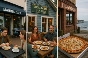 Travelers kayaking, hiking, and exploring scenic coastal trails while enjoying the top things to do in Port Ludlow, Washington.