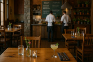 Waterfront dining scene showcasing fresh seafood and local cuisine at popular restaurants in Port Ludlow, Washington.
