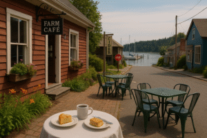 Waterfront dining scene showcasing fresh seafood and local cuisine at popular restaurants in Port Ludlow, Washington.