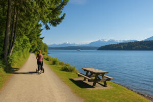 Hikers, kayakers, and nature lovers exploring forests, trails, and beaches during outdoor adventures in Port Ludlow, Washington.
