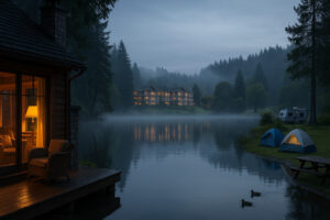 Hikers, kayakers, and nature lovers exploring forests, trails, and beaches during outdoor adventures in Port Ludlow, Washington.