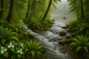 Hikers, kayakers, and nature lovers exploring forests, trails, and beaches during outdoor adventures in Port Ludlow, Washington.