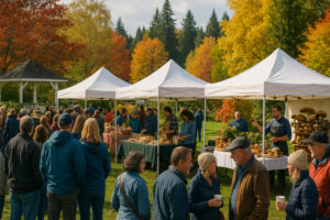 Sunny marina view and blooming coastal trails showing the best time to visit Port Ludlow during its vibrant spring and summer seasons.
