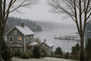 Sunny marina view and blooming coastal trails showing the best time to visit Port Ludlow during its vibrant spring and summer seasons.