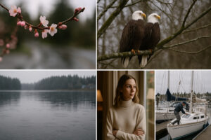 Sunny marina view and blooming coastal trails showing the best time to visit Port Ludlow during its vibrant spring and summer seasons.