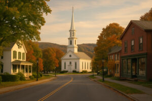 Charming small-town streets, historic buildings, and scenic countryside featured in the North Bennington travel guide.