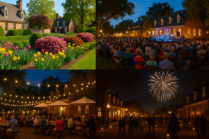 Visitors exploring historic streets and attractions while enjoying fun things to do in Williamsburg VA this weekend.