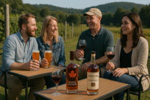 Scenic view of Grafton, Vermont with historic village buildings and autumn foliage &mdash; perfect for a Grafton Vermont travel guide.