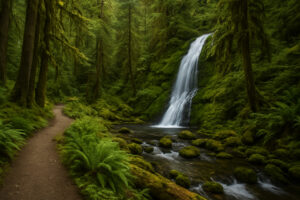Scenic coastal road and forested landscape perfect for exploring scenic day trips from Port Ludlow, Washington.